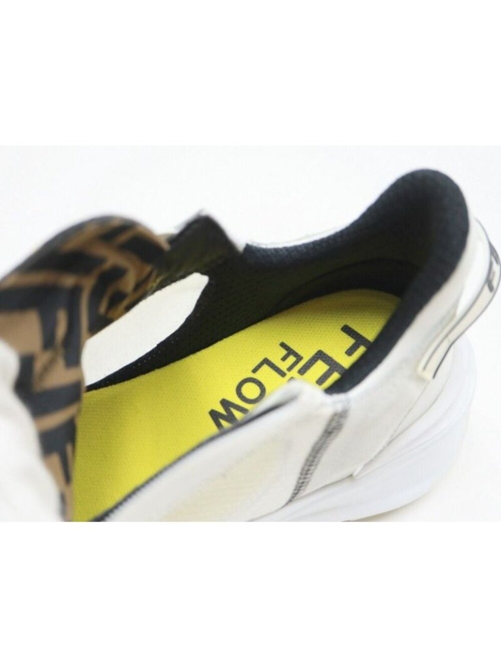 Fendi Flow Cut Sneakers Synthetic Fiber Leather White Black 36 X - Picture 7 of 10